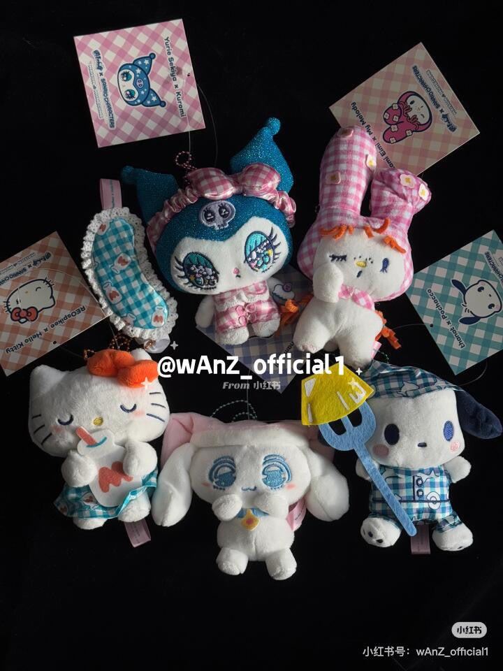 【limit 1】Sanrio三丽鸥｜Mascot Keychain插画家联名毛绒玩偶挂件/包挂｜约15 x 13 cm