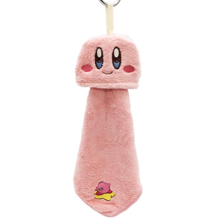 Kirby星之卡比｜粉色微笑卡比擦手巾/可收纳毛巾｜约9×12cm