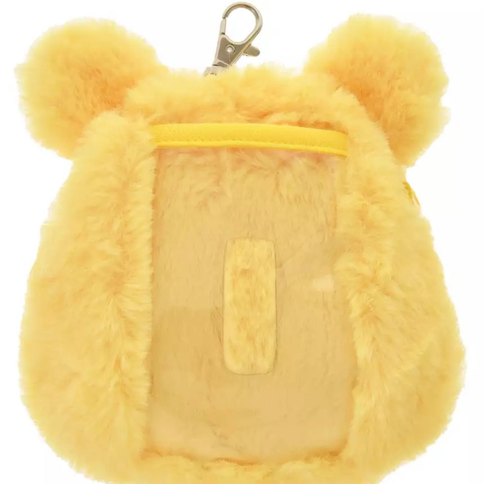Disney｜噗噗小熊维尼winnie the pooh熊头卡包/零钱包两用零钱包｜縦約15×横13.5×厚み8(cm)