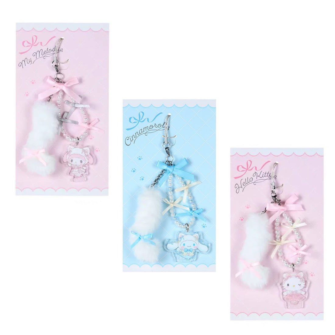 Sanrio｜White Cat Ballerina Keychain/Keyring｜1.2 x 9.9 x 18.4cm approx.