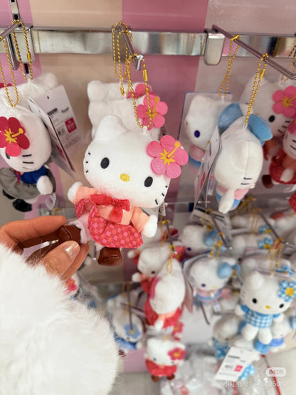Sanrio｜Hello Kitty 50th Anniversary Collection Standard Tokimeki Heisei Kogal  Mascot Holder /Plush Keychain｜10×8.5×4.5cm approx.