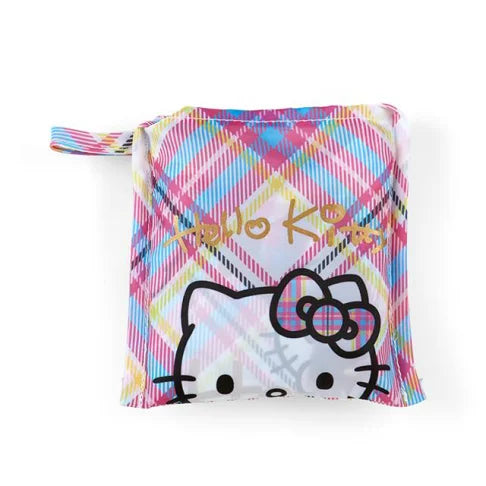 Hello kitty凯蒂猫｜50周年限定苏格兰少女格纹洋装kitty折叠环保袋｜约26 x 33 x 11 cm