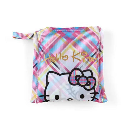 Hello kitty凯蒂猫｜50周年限定苏格兰少女格纹洋装kitty折叠环保袋｜约26 x 33 x 11 cm