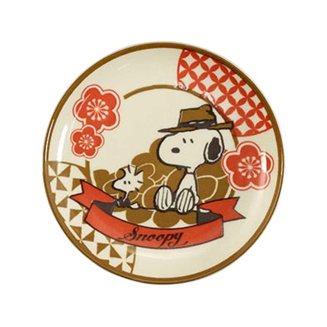 Snoopy｜史努比新和风系列陶瓷盘子/可微波｜约直径 14 x 高H2cm