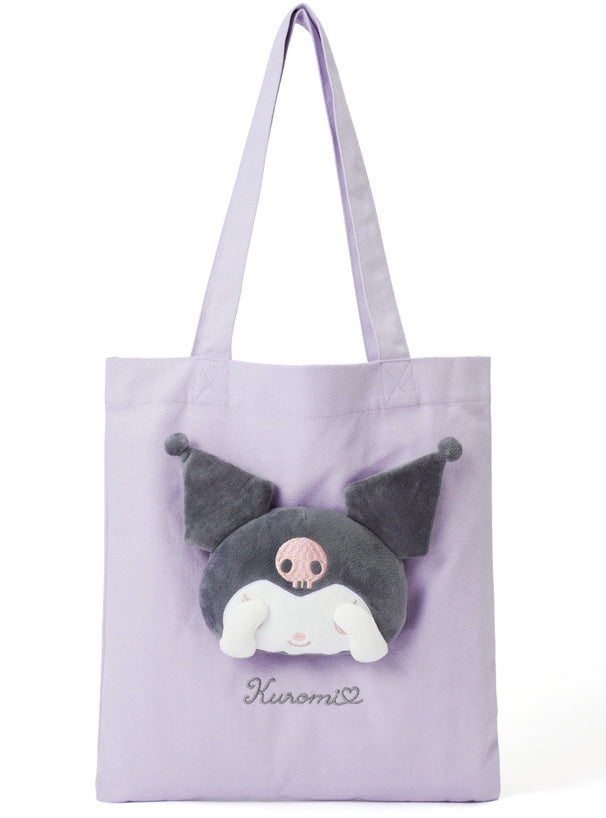Sanrio｜GRL联名限定凸凸大头蒙眼公仔肩背帆布包/电脑包｜约37*36cm