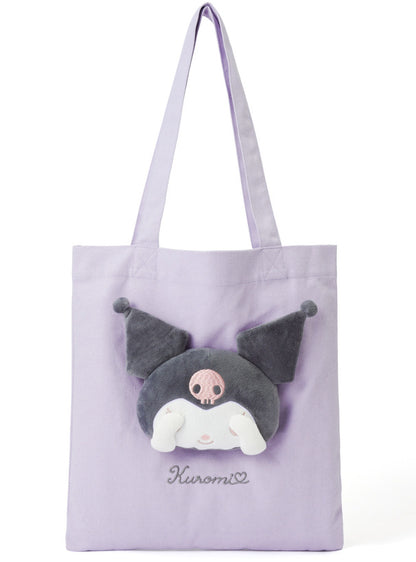 Sanrio｜GRL联名限定凸凸大头蒙眼公仔肩背帆布包/电脑包｜约37*36cm