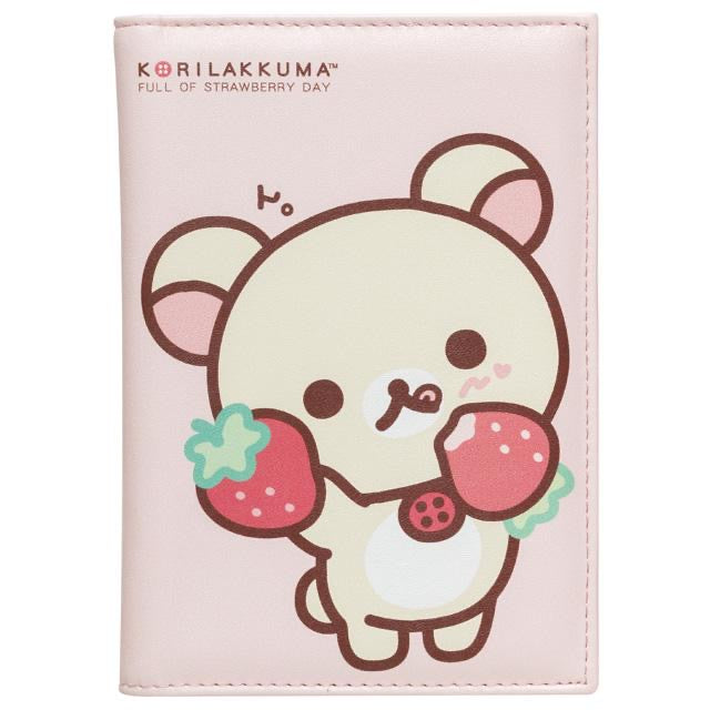 Rilakkuma轻松熊｜草莓日系列皮质感收纳手帐本｜約H175×W125mm