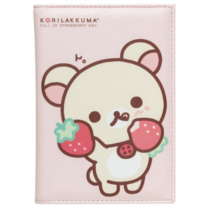 Rilakkuma轻松熊｜草莓日系列皮质感收纳手帐本｜約H175×W125mm