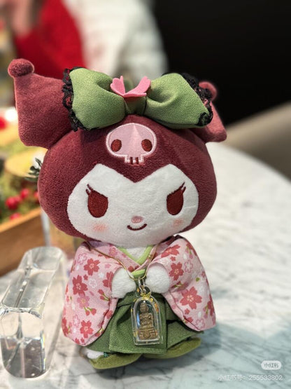 Sanrio三丽鸥｜Mascot Holder/ Matcha Sakura Kimono抹茶和服系列毛绒玩偶挂件/包挂｜约90×120×60mm