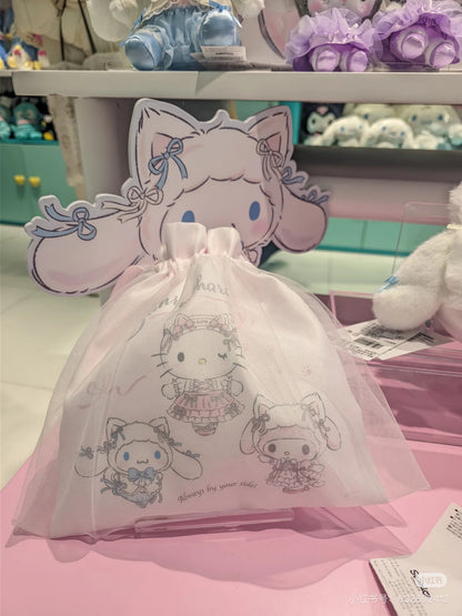 Sanrio｜Handled Pouch White Cat Ballerina｜21×0.5×24cm approx.