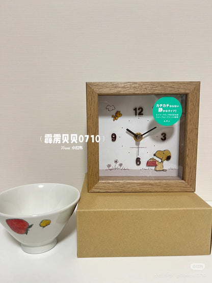 Snoopy｜木质立体桌面台钟｜約H15cm W15cm D5cm