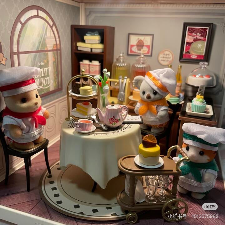 【限购1】SylvanianFamilies森贝儿家族｜ Baby Trio Bakery Epoch Calico Critters烘焙厨师站宝套组