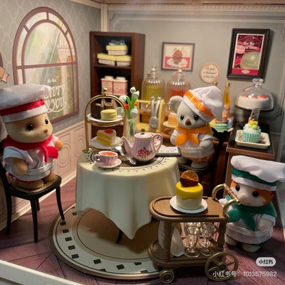 【限购1】SylvanianFamilies森贝儿家族｜ Baby Trio Bakery Epoch Calico Critters烘焙厨师站宝套组