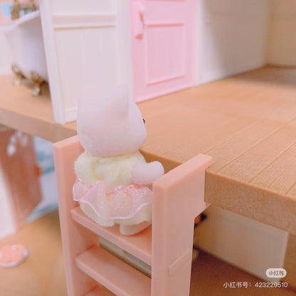 SylvanianFamilies森贝儿家族｜Courtyard Home Gift Set-Floral Cat蓝色度假别墅+丝绸猫套组/玩具/过家家5609