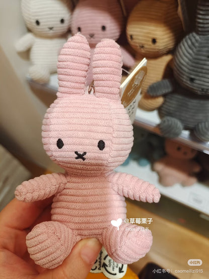Miffy｜Keychain ECO Corduroy Mascot Holder /Plush Keychain｜10 cm – 4″
