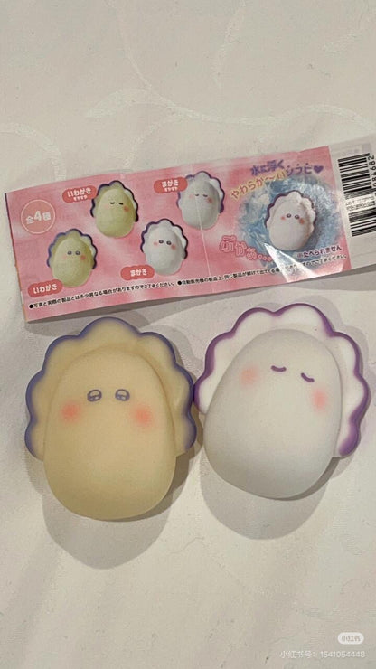 和食屋｜Pukapu Oyster Figure可浮水牡蛎生蚝宝宝软糯捏捏盲盒/全4种｜1枚入