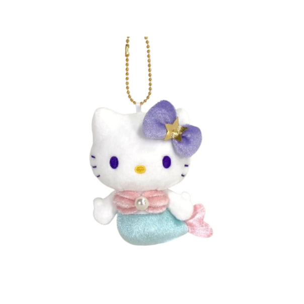 HelloKitty｜Sanrio 50th Anniversary Collection Mermaid Mascot Holder /Plush Keychain｜H10.5 x W8.5 x D4.5cm approx.