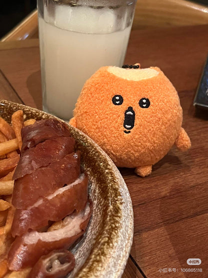 Nagano自嘲熊｜ Characters Petit Mini Mascot (Mogura Croquette / Tomogui))鼹鼠可乐饼/薯饼流汗尖叫毛绒挂件/包挂｜约H90 x W70 x D50mm