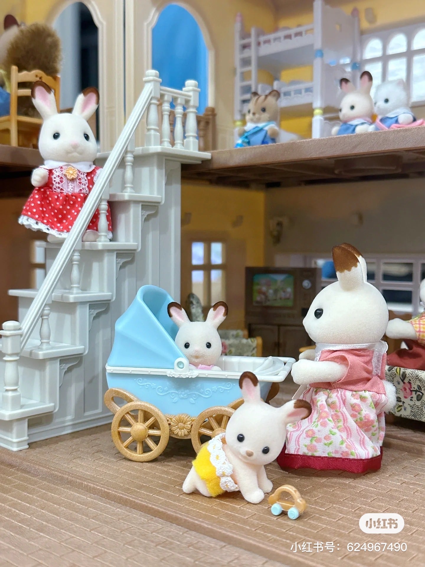 SylvanianFamilies森贝儿家族｜Chocolate Rabbit Twins Set巧克力兔双胞胎婴儿车系列/套组/玩具/过家家5432
