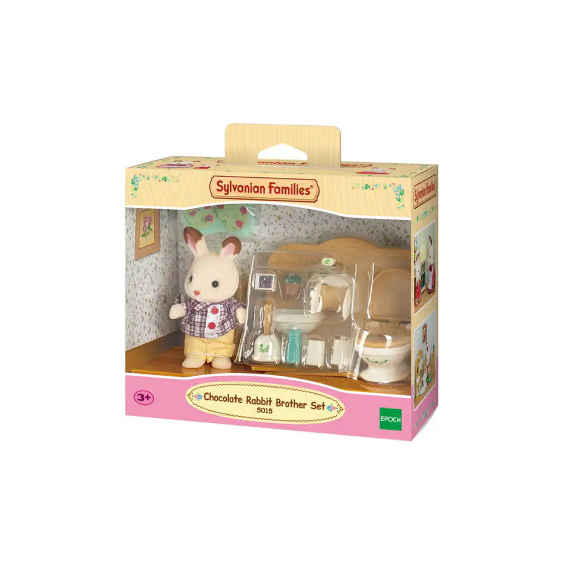 SylvanianFamilies森贝儿家族｜Chocolate Rabbit Brother Set巧克力兔弟弟家具浴室套组/玩具/过家家5015