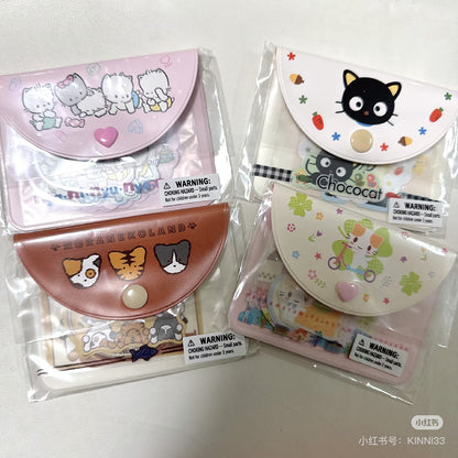 Sanrio｜Cat Club Sticker &amp; Case Set｜10.9 x 8.2 x 1cm approx.