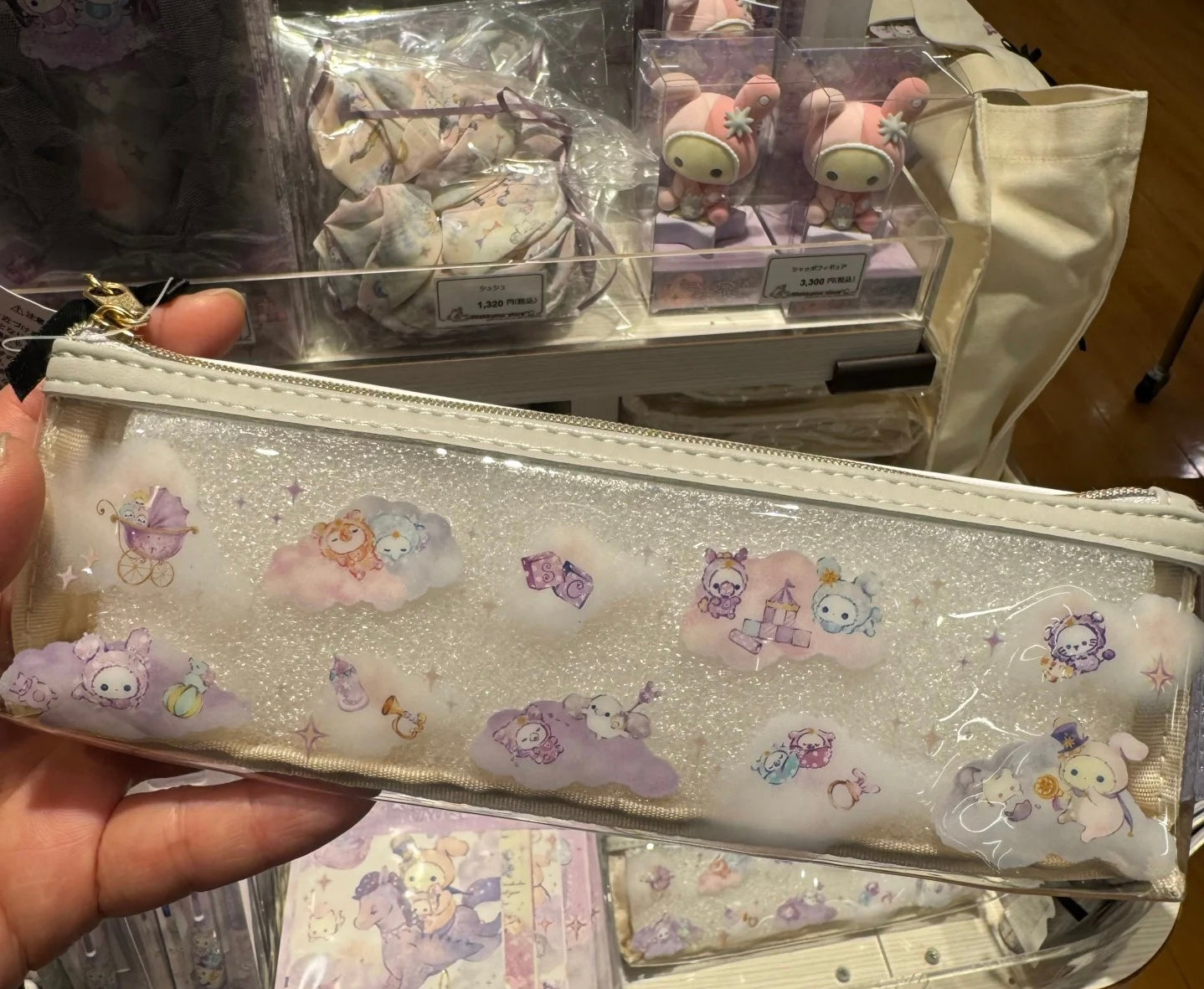 Sentimental Circus｜San-X Clear Slim Pen Case - Spica and the Child of the Constellation Black Ribbon｜70×205×30mm approx.