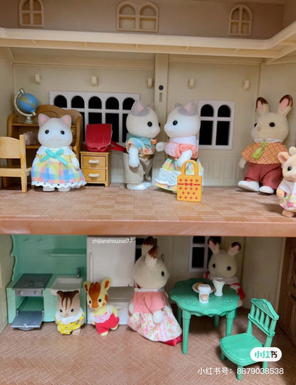 SylvanianFamilies森贝儿家族｜Latte Cat拿铁猫家族系列一家四口套组/玩具/过家家5738