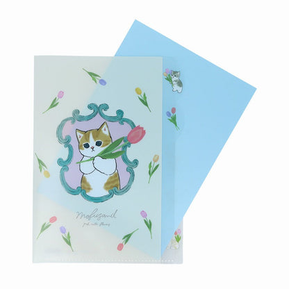 Mofusand｜鲨鱼猫春日花花系列多层式A4文件夹｜約W225×H310mm×D2mm