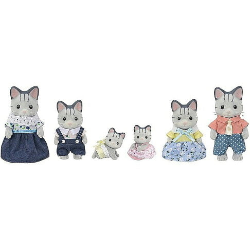 SylvanianFamilies森贝儿家族｜Fisher Cat Family渔夫猫六口家庭站宝套组/玩具/过家家5812