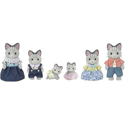 SylvanianFamilies森贝儿家族｜Fisher Cat Family渔夫猫六口家庭站宝套组/玩具/过家家5812