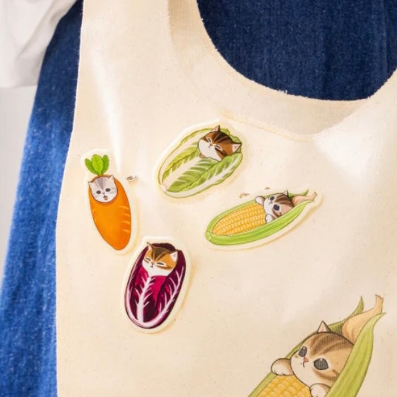 Mofusand｜Mofumofu Marche Sleeping Acrylic Badge - Vegetable Cat｜H65×W54×D15mm approx.