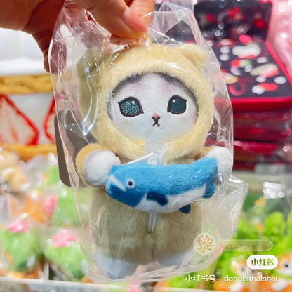 Mofusand｜Costume Mascot Holder / keychain鲨鱼猫晚安睡衣系列毛绒挂件/包挂｜約H130 x W75 x D100mm