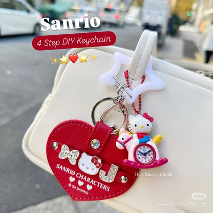 【limit 2】Sanrio三丽鸥｜Initial Heart Keychain偶像应援水钻字母DIY随心搭爱心钥匙扣/全8种｜1枚入