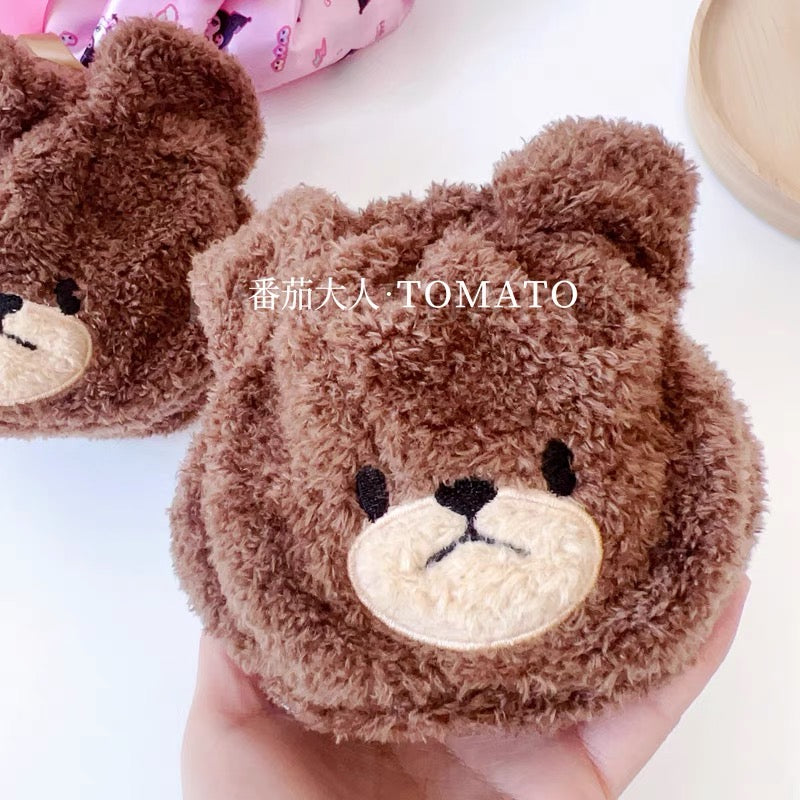 The bear’s school上学熊｜学院限定可爱毛绒抽绳束口袋/收纳袋｜H16×W11×D2.5cm