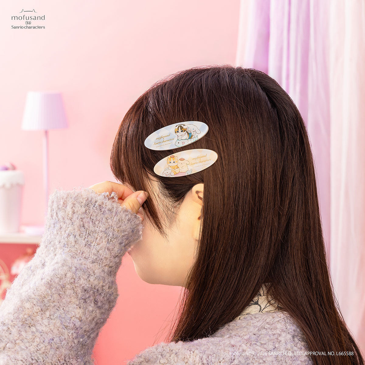 Mofusand｜ Sanrio Characters Oval Hair Clip Set｜H26×W71mm approx.