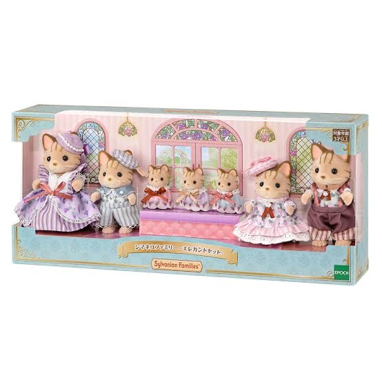 【store only】SylvanianFamilies｜Striped Cat Family Elegant Set Japan Limited