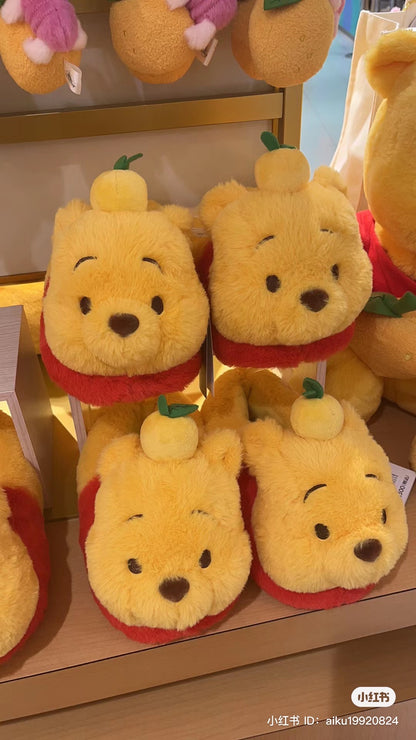 Disney｜柚子噗噗2023限定小熊维尼毛绒拖鞋｜适合23-25cm