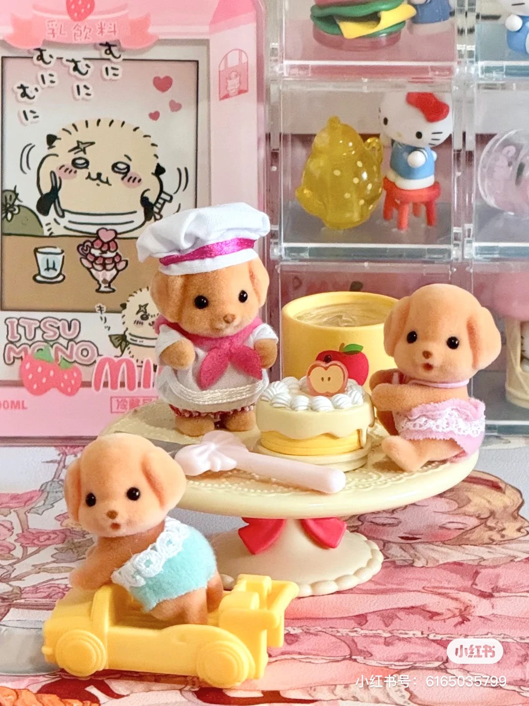 SylvanianFamilies森贝儿家族｜Toy Poodle Twins贵宾犬双胞胎宝宝推车套组/玩具/过家家5425