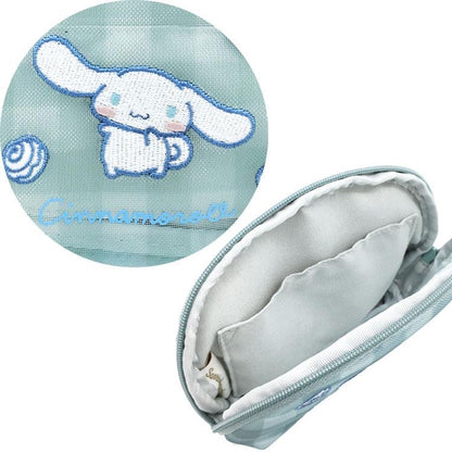 Sanrio｜半透明纱网防水收纳包/化妆包/内有夹层/背后可放纸巾｜約H105×W145×D35mm