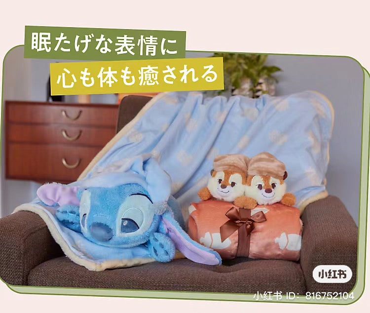Disney｜毛茸茸角色公仔盖毯/可拆分成玩偶?毯子｜高約 70 x 寬 100cm