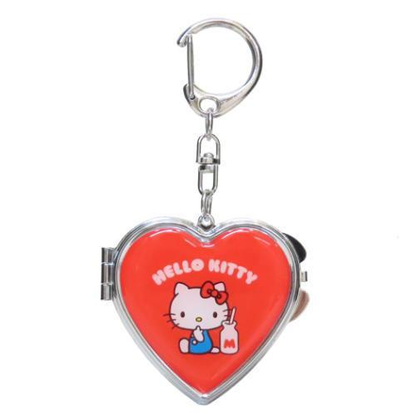 Sanrio｜Hello KittyHeart-shaped mirror keychain/keyring｜ 50x95x8mm approx.