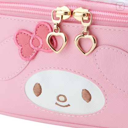 Sanrio｜粉色Melody美乐蒂皮质感收纳包/化妆包｜约18×10.5×10cm