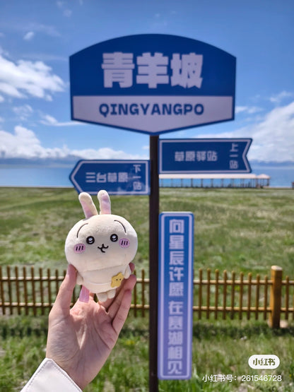 Chiikawa 吉伊卡哇｜Looking forward to going out! Mochitto Puchi MiniMascot背小包包出游系列毛绒挂件/包挂｜约 H135 x W90 x D55mm