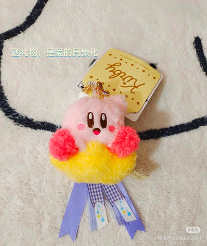 Kirby星之卡比｜跳跃星星坐姿玫瑰卷可爱挂件/包挂｜约W90×H200×D55mm