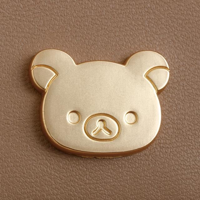 Rilakkuma轻松熊｜皮质感站立式多功能收纳包/角色碎花内里/化妆包/铅笔盒/文具收纳/内部分区超亮点｜約200×170×70mm