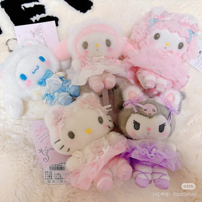 【limit 1】Sanrio｜White Cat Ballerina Mascot Holder /Plush Keychain｜9.5 x 6 x 13cm approx.
