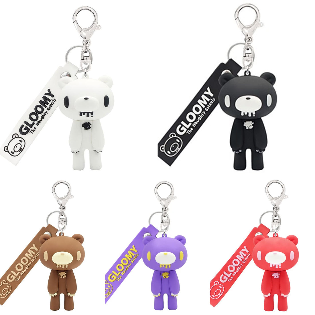 Gloomy Bear｜"GLOOMY The Naughty Grizzly" Keychain/Keyring｜8 × 8 × 8 cm approx.