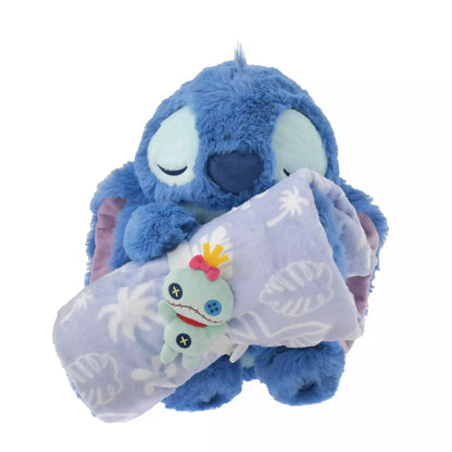Disney ｜Blanket Tropical Pattern with Plush Toy东迪超好摸坐姿毛绒玩偶抱印花毯子/公仔/带毛毯｜约高 28 x 宽 20 x 深 21cm