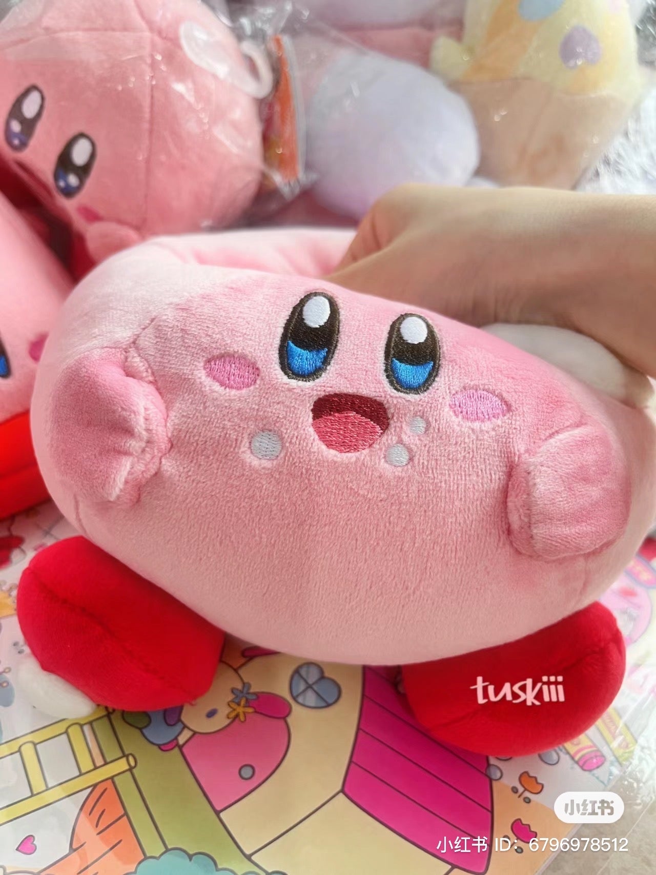 Kirby｜美食节系列吃饭饭表情包/像云朵一样柔软的mochi小玩偶/公仔｜约H17 x W17 x D16 mm