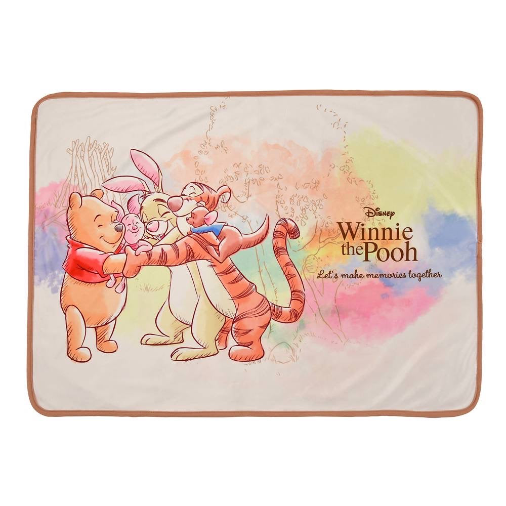 Disney｜Winnie the pooh小熊维尼2023蜜蜂日限定超柔软毯与束口袋套组/可折叠收纳易携带/毯子正反面都巨美/巾着收纳｜毯：縦約100×横70(cm)